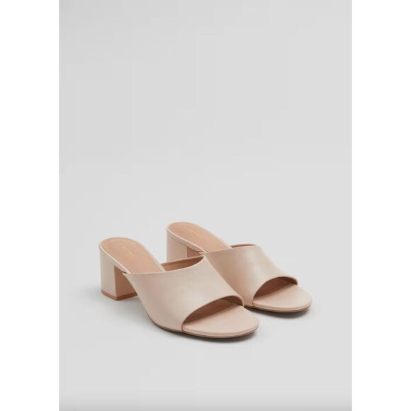 & OTHER STORIES Classic Leather Mules Beige Womens Size US 5 - Picture 1 of 9